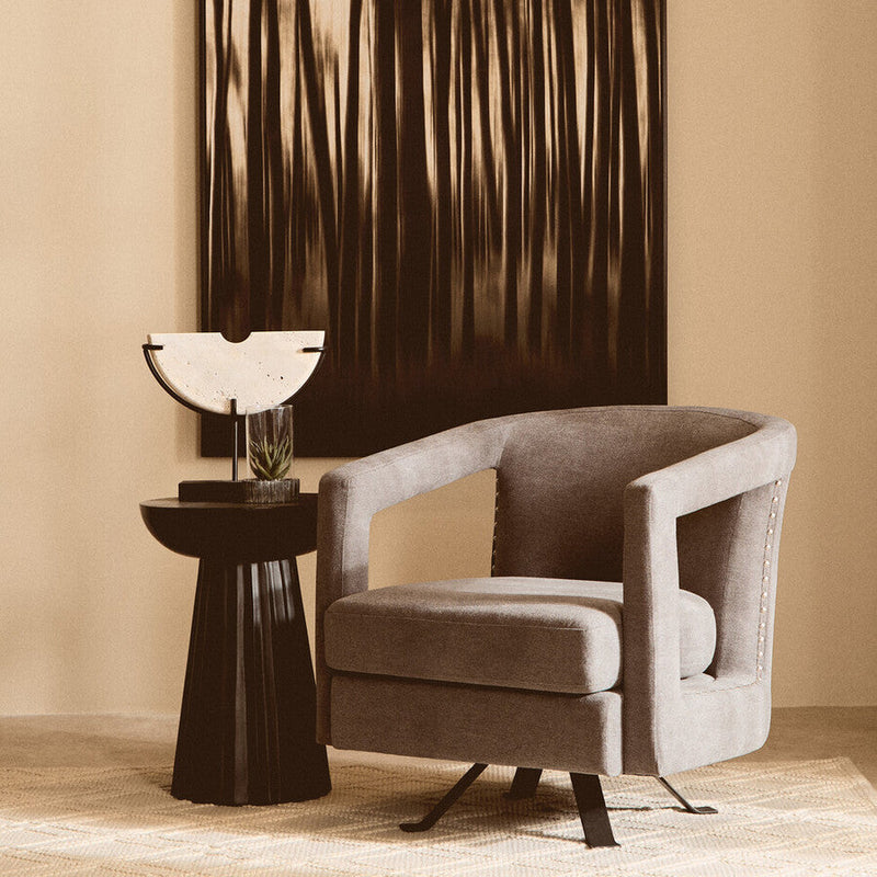 Ash Velvet Swivel Chair | Hestia