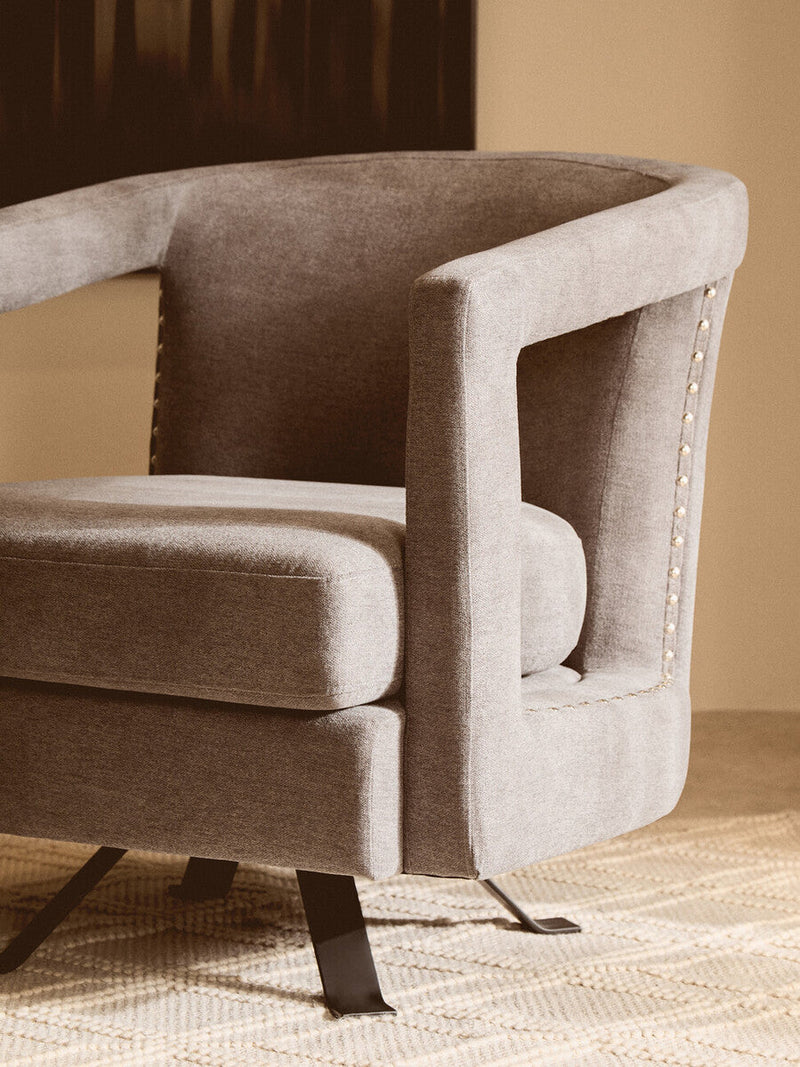 Ash Velvet Swivel Chair | Hestia