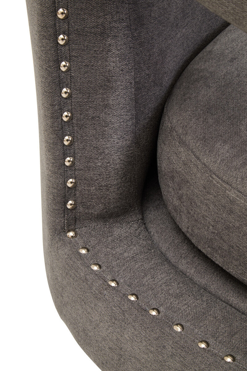 Ash Velvet Swivel Chair | Hestia