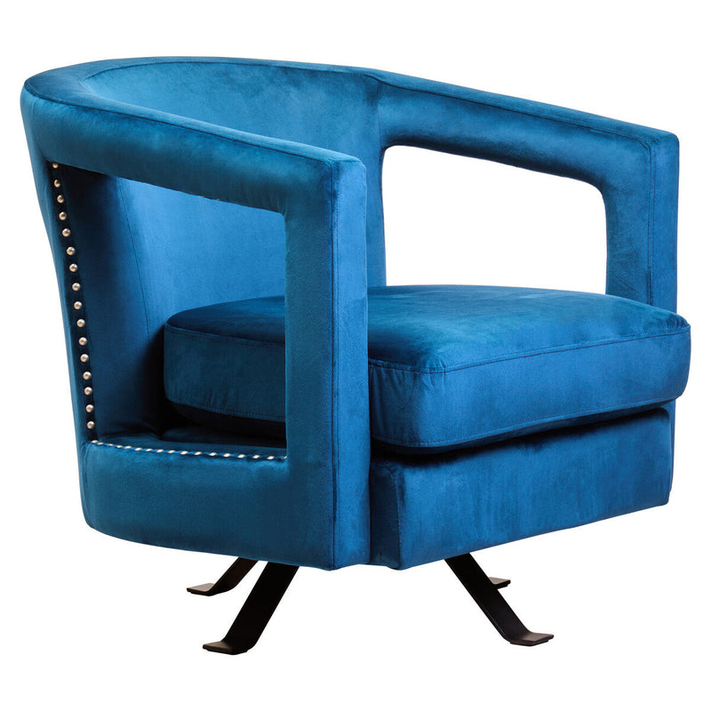 Blue Velvet Swivel Chair | Hestia