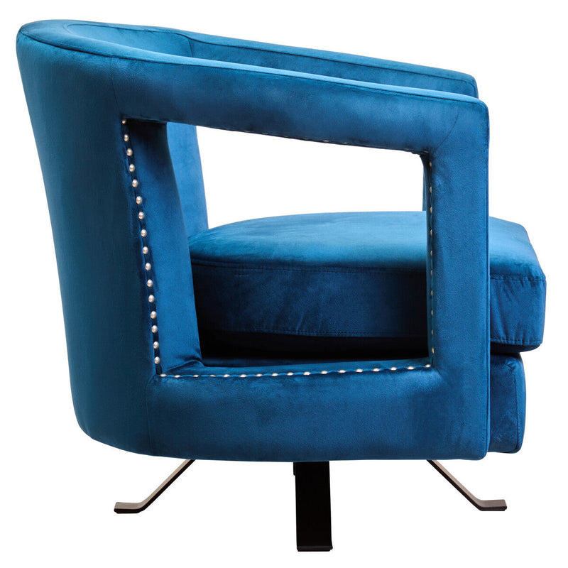 Blue Velvet Swivel Chair | Hestia