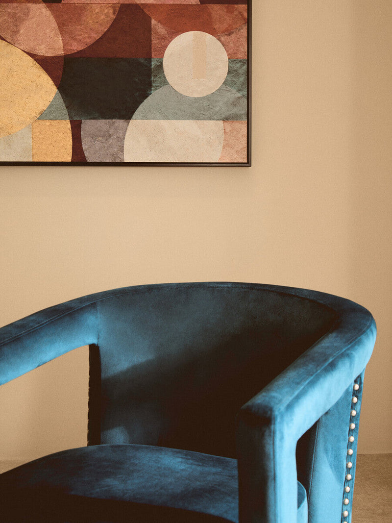 Blue Velvet Swivel Chair | Hestia