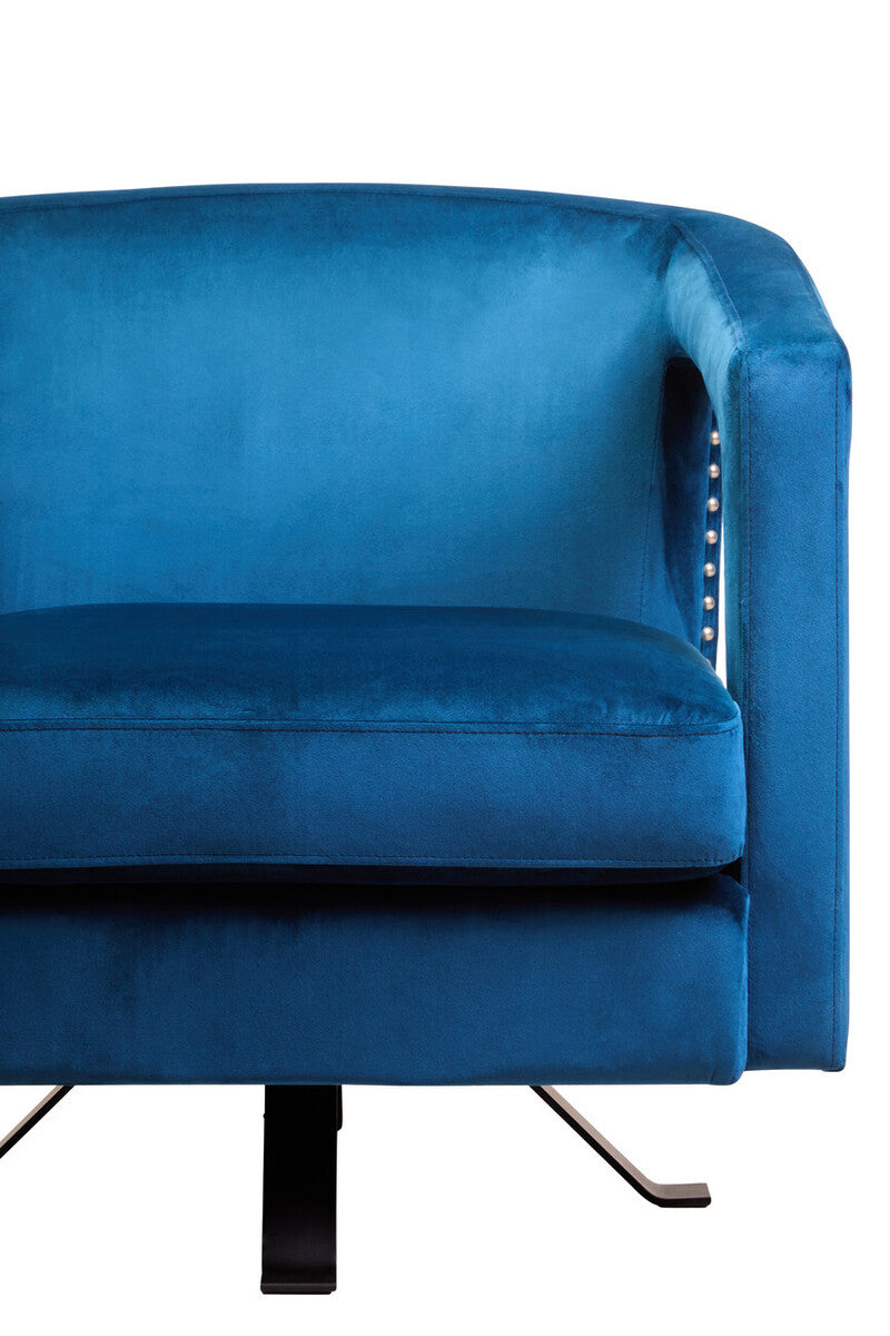 Blue Velvet Swivel Chair | Hestia