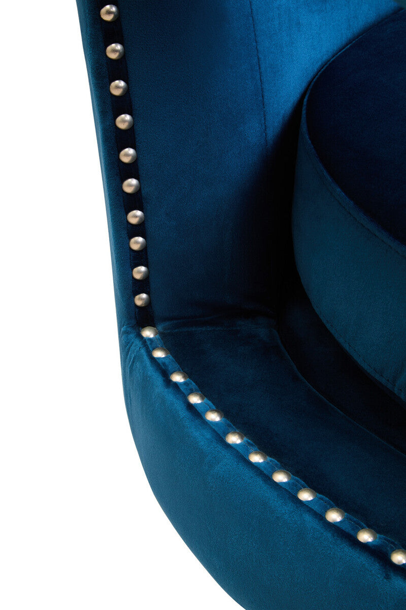 Blue Velvet Swivel Chair | Hestia