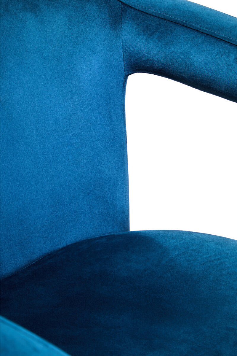 Blue Velvet Swivel Chair | Hestia