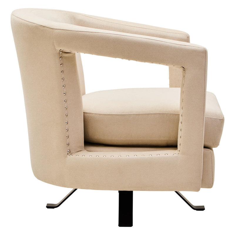 Beige Velvet Swivel Chair | Hestia