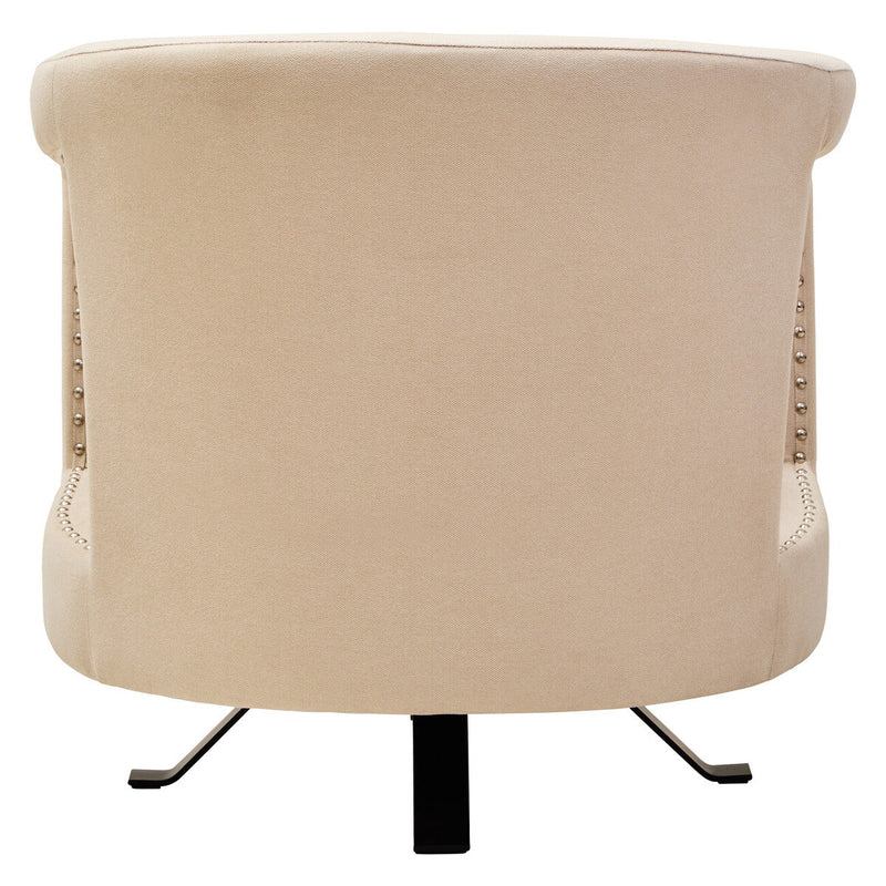 Beige Velvet Swivel Chair | Hestia