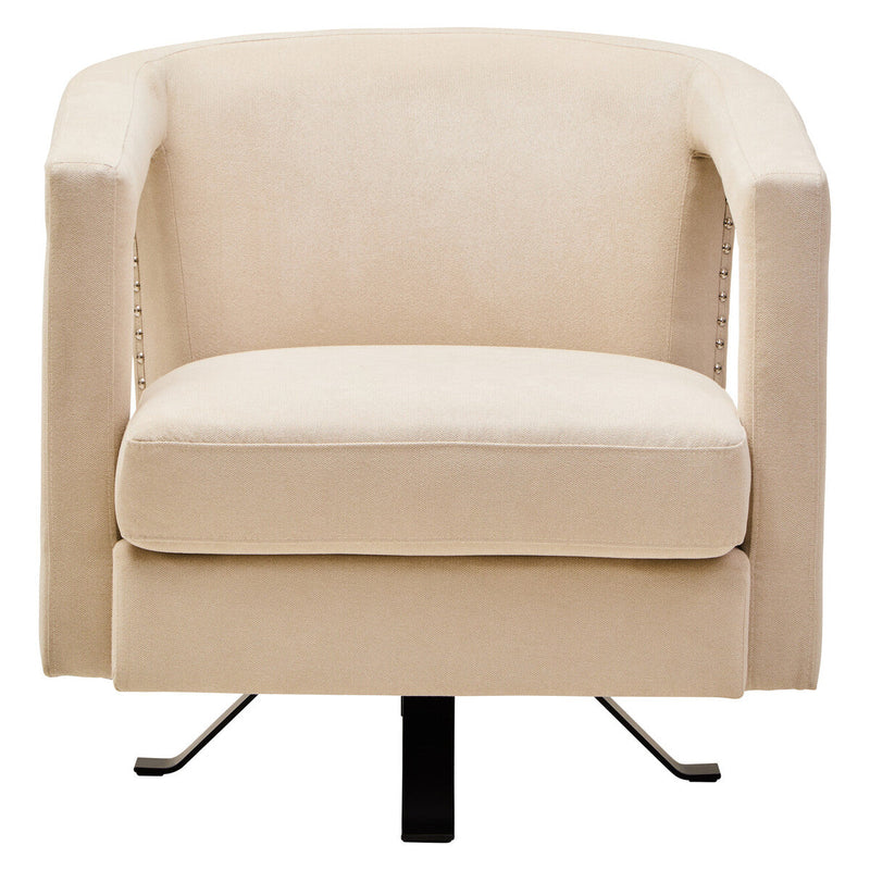 Beige Velvet Swivel Chair | Hestia