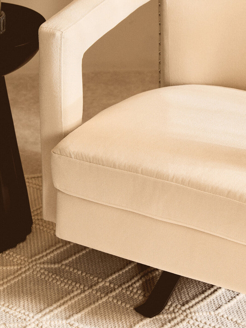 Beige Velvet Swivel Chair | Hestia