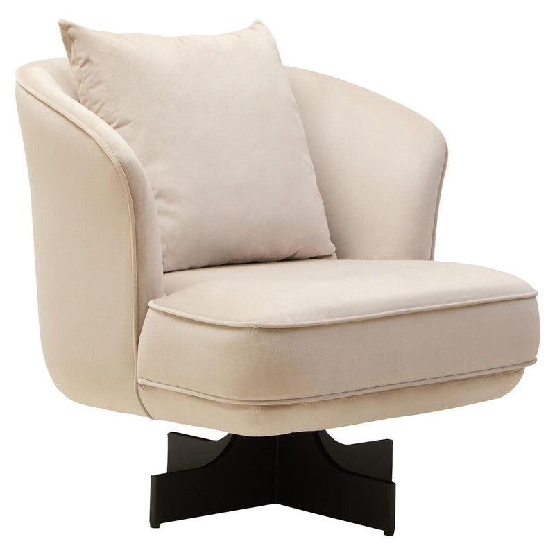 Cream Velvet Swivel Chair | Hale