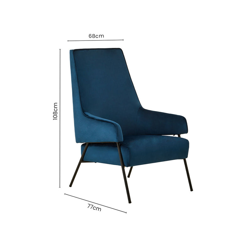 Blue Velvet Chair | Henia