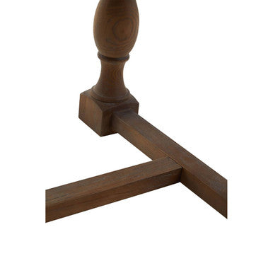 Natural Rectangular Oak Dining Table with Artistically Carved Pedestal Legs | Parkside