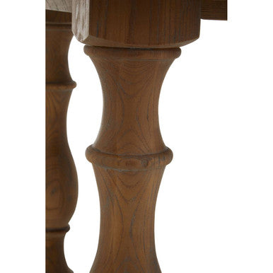 Natural Rectangular Oak Dining Table with Artistically Carved Pedestal Legs | Parkside