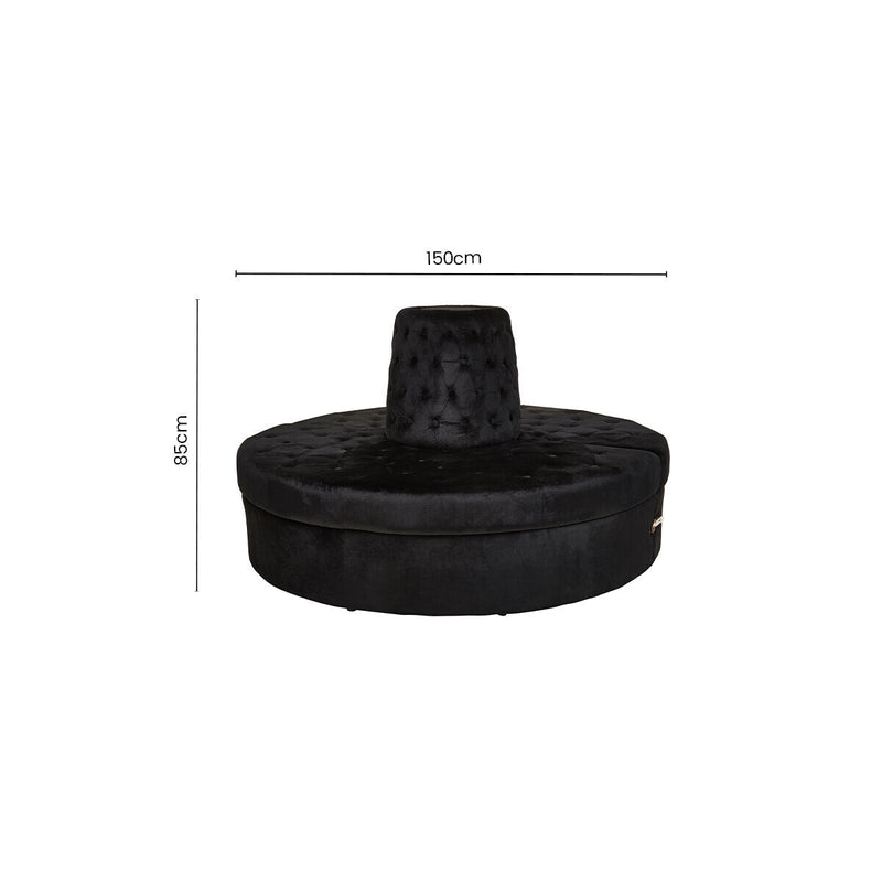 Black Velvet Modular Round Sofa | Hartford