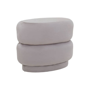 Mink Velvet Oval Pouffe | Hartford