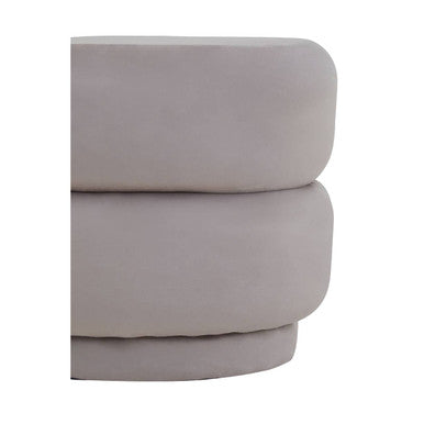 Mink Velvet Oval Pouffe | Hartford