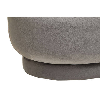 Grey Velvet Oval Pouffe | Hartford