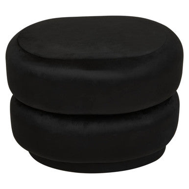 Black Velvet Oval Pouffe | Hartford