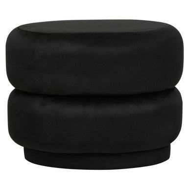 Black Velvet Oval Pouffe | Hartford