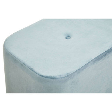 Blue Velvet and Matte Gold Rectangular Pouffe | Hartford