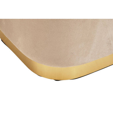 Mink Velvet and Matte Gold Rectangular Pouffe | Hartford