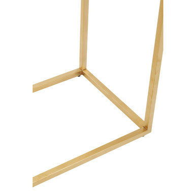 Geometric Gold Brushed Stainless Steel Console Table with Tempered Glass Top | Allure