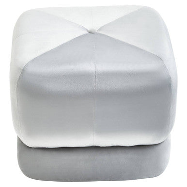 Grey Velvet Square Stool | Kaia