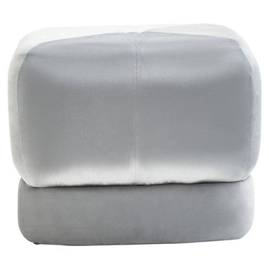 Grey Velvet Square Stool | Kaia