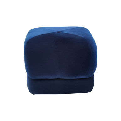 Midnight Blue Velvet Square Stool | Kaia