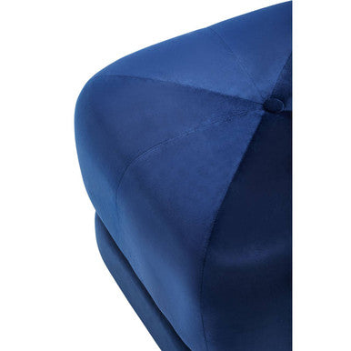 Midnight Blue Velvet Square Stool | Kaia