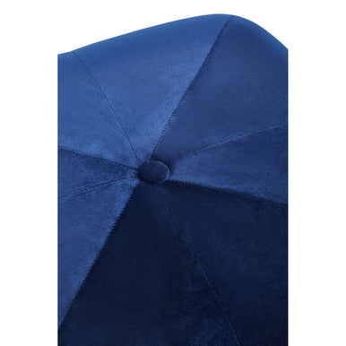 Midnight Blue Velvet Square Stool | Kaia