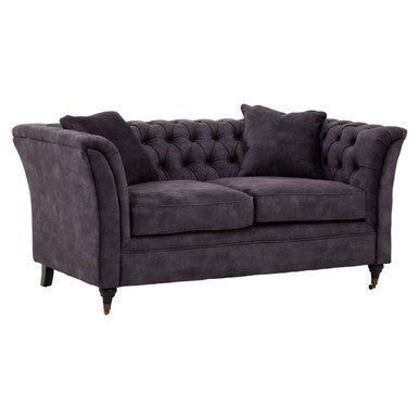 2 Seater Grey Velvet Sofa | Sabrina