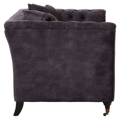 2 Seater Grey Velvet Sofa | Sabrina