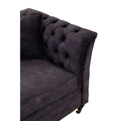 2 Seater Grey Velvet Sofa | Sabrina