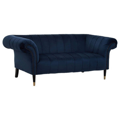 2 Seater Midnight Blue Velvet Sofa | Siena