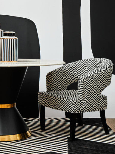 Greek Key Design Cutout Lounge Chair | Regents Park