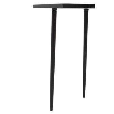 Black Nickel Metal Top Futuristic Abstract Side Table with Black Frame | Simbolo