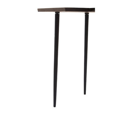 Brown Bronze Metal Top Abstract Side Table with Black Legs | Simbolo