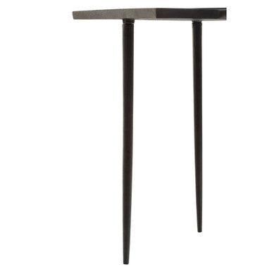 Brown Bronze Metal Top Abstract Side Table with Black Legs | Simbolo