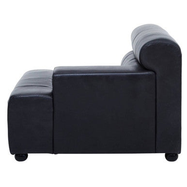 Right Arm Antique Black Leather Modular Sofas | King