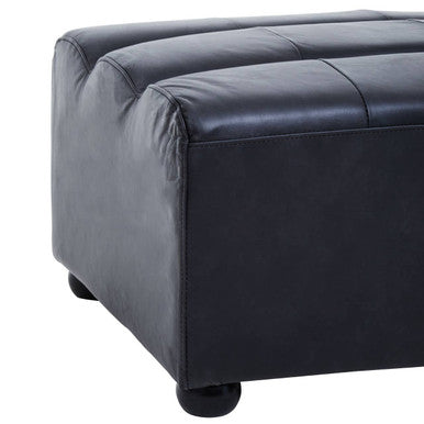 Antique Black Leather Modular Ottoman | King
