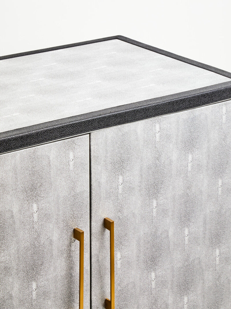 Grey Shagreen Effect 4 Door Sideboard | Cadiz