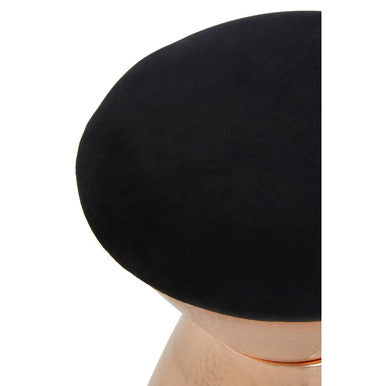 Black Velvet and Copper Finish Stool | Jaipur
