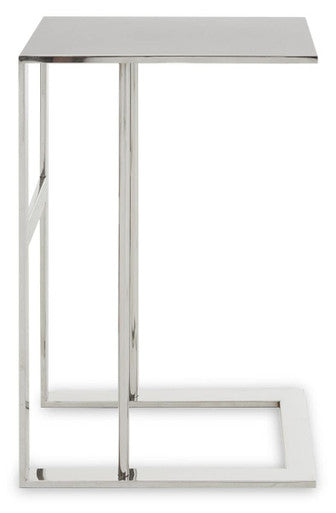 Silver Square Side Table in Stainless Steel | Oria