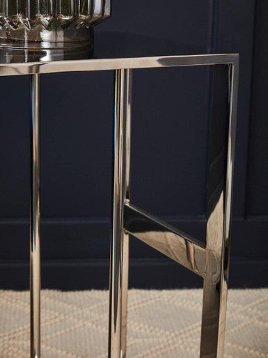 Silver Square Side Table in Stainless Steel | Oria