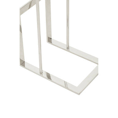Silver Square Side Table in Stainless Steel | Oria