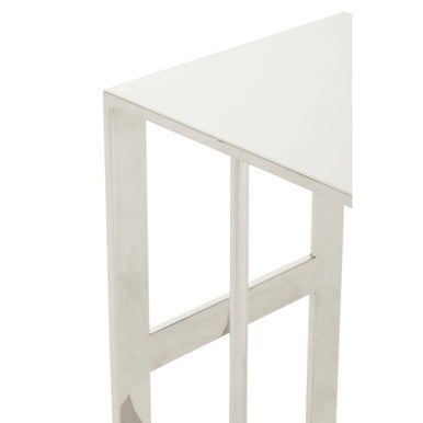 Silver Square Side Table in Stainless Steel | Oria