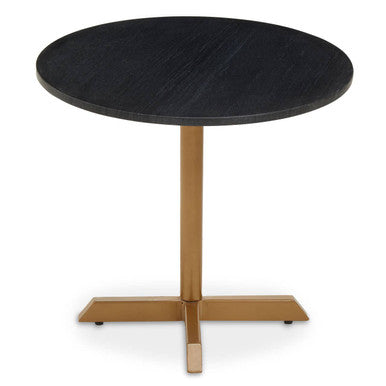 Varana Black Marble and Gold Finish Base Side Table