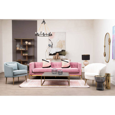 Glass Top Console Table with White Terrazzo Effect Shelf and Gold Metal Frame | Novi