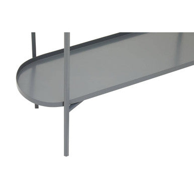 Two Tier Gold Geometric Console Table with Two-Tonal Contrast, Kobra